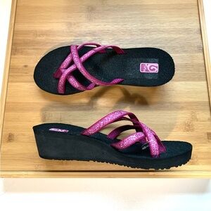 Teva Mush Mandalyn Flip Flop Wedge Sandals Size 9 Womens